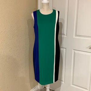 Ellen Tracy sleeveless color block dress